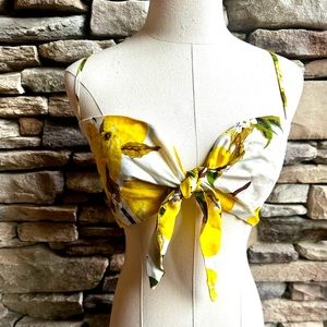 NWT! ADORABLE VINTAGE VIBE LEMON BRA TOP, SIZE SMALL